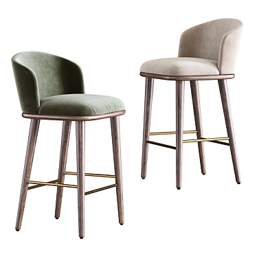 Elegant Arven Bar Stool 3D model image 1 
