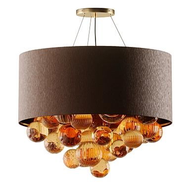 Amber Murano: Large Artistic Suspension Lamp 3D model image 1 