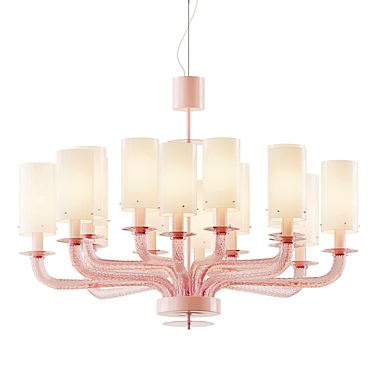 Venetian Murano Glass Chandelier: 21st Century Elegance 3D model image 1 