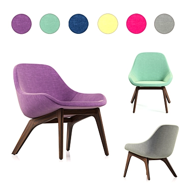  Modern Fabric Chair - 6 Color Options 3D model image 1 