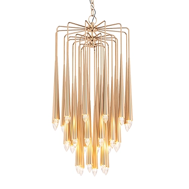 Elegant Tiered Chandelier: 23 Lights 3D model image 1 