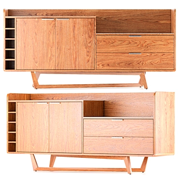 Modrest James - Contemporary Walnut & White Buffet