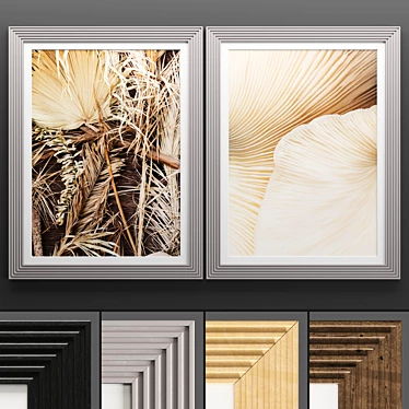 Elegant Texture Art Frames 3D model image 1 