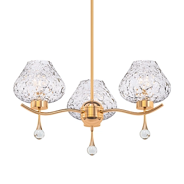 Glistening Glass Cluster Chandelier 3D model image 1 