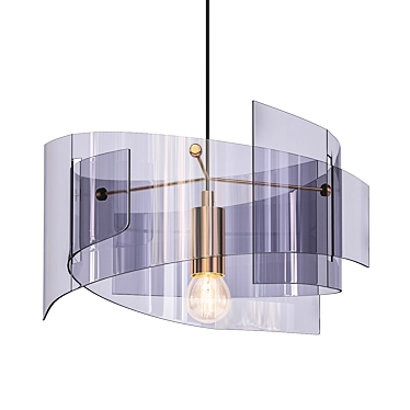 Suspended Glass Panel Pendant Light 3D model image 1 