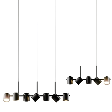 Modern Copper Ceiling Light 3D model image 1 