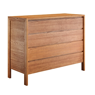 Dark Ash 4-Drawer Storage 3D model image 1 