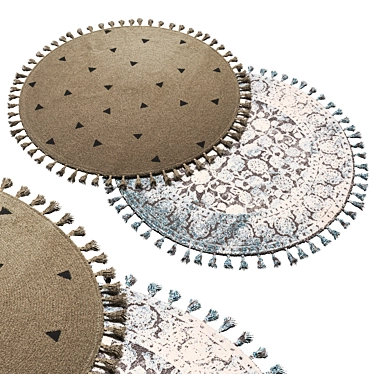Geometric Round Carpet 3D model image 1 