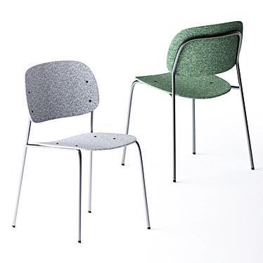 Sleek PET Felt Stack Chair 3D model image 1 
