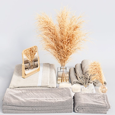 Luxury Bathroom Towel Set 3D model image 1 