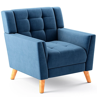 Stylish Alisa Mid Century Armchair 3D model image 1 