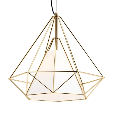 Copper Diamond Pendant Light 3D model image 1 