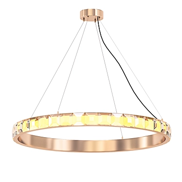 Deluxe Crystal LED Ring Chandelier 3D model image 1 