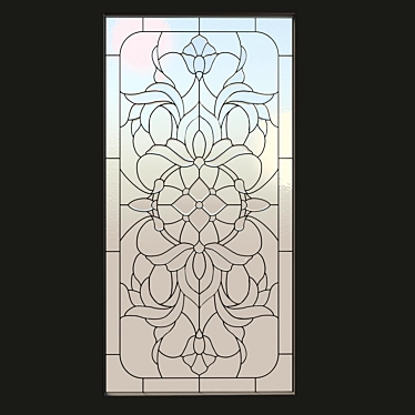 Elegant Stained Glass for Windows and Doors 3D model image 1 
