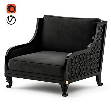 Bruno Zampa Club Wide Armchair: Elegant and Comfortable 3D model image 1 