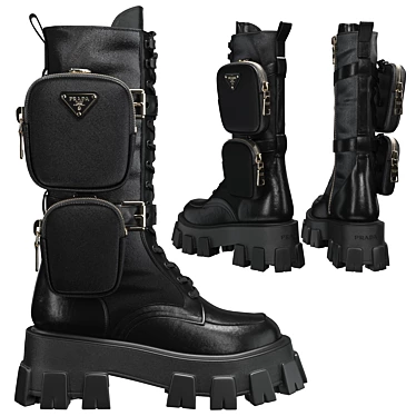 PRADA Monolith Combat Boots 3D model image 1 