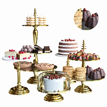 Delicious Desserts: Cake, Pie, Pastry, Muffin 3D model image 1 