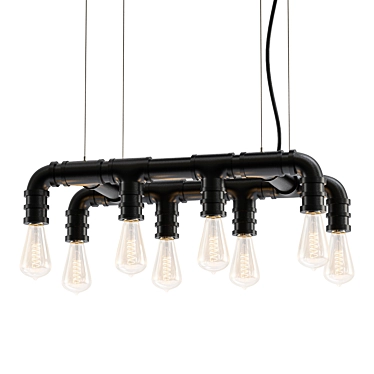 Industrial Pipe Pendant Light 3D model image 1 