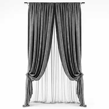 Poly-Versatile Curtain Panels 3D model image 1 