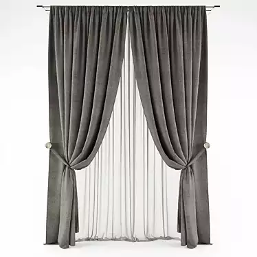 Polys - 117240 Verts - 118717: Sleek Curtain Set 3D model image 1 