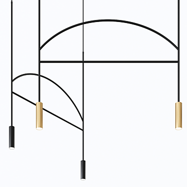 Sleek Archer Pendant Lamp 3D model image 1 
