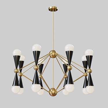 Sputnik Crosby 16-Light Chandelier. California Style 3D model image 1 