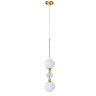 Elegant Brass and Glass Pendant 3D model image 1 