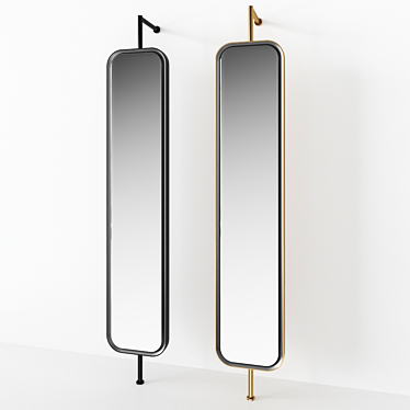 Capital Mirror: Adone Steel Wall-Mounted Mirror 3D model image 1 