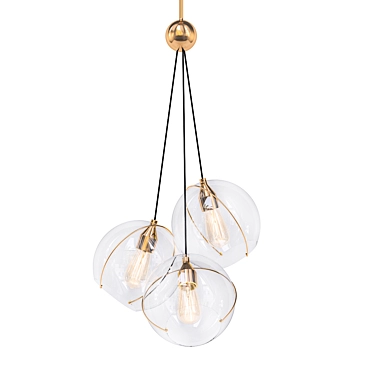Elegant Sky Cluster Chandelier 3D model image 1 