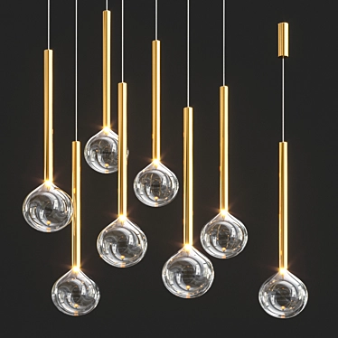 Elegant Borosilicate Glass Pendant Lamp 3D model image 1 