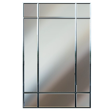 Elegant Chrome Rectangular Mirror 3D model image 1 