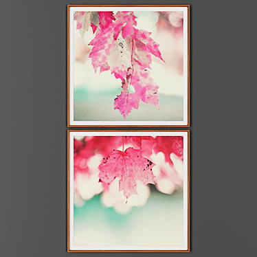 Wooden Frame Set with 2 Pictures 3D model image 1 