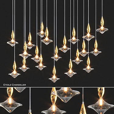 Elegant Etoile Chandelier: Italian Design Masterpiece 3D model image 1 