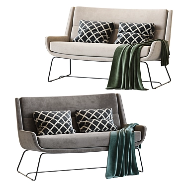 Sleek and Stylish Naughtone Hush Low 2-Seater Sled 3D model image 1 