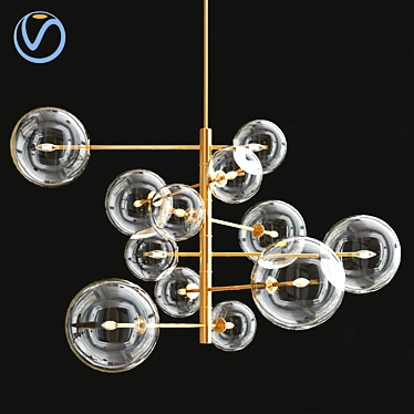 Elegant Silver Chandelier ARGENTO S 3D model image 1 