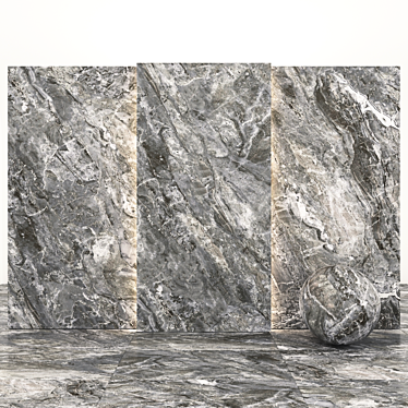 Elegant Bergama Dark Marble: Versatile Slabs & Tiles 3D model image 1 