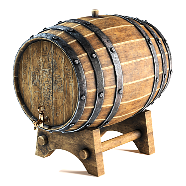 Rustic Wine Barrel - 4096 Textures 3D model image 1 