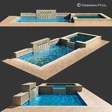 Professional 3D Pool Design Bundle 3D model image 1 