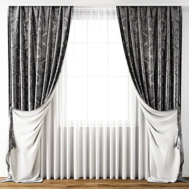 Elegant Curtain Design 3D model image 1 