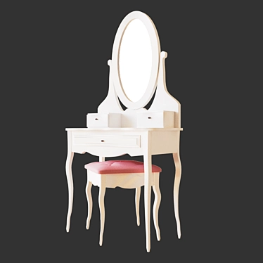 Adeline Makeup Vanity Table 3D model image 1 