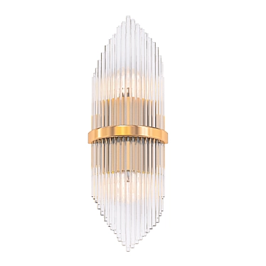 Gold Metal Glass Rod Vanity Light 3D model image 1 