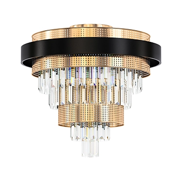 Modern Glass Chandelier with Faceted Pendants 3D model image 1 