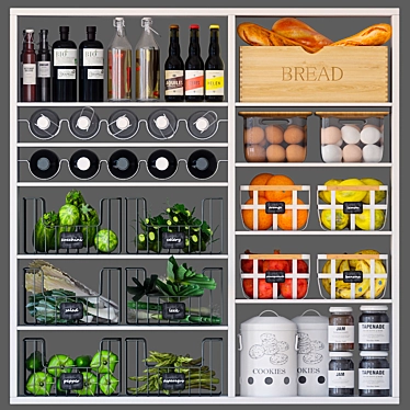  Storage Organizer Set for Kitchen Pantry or Shelves 3D model image 1 