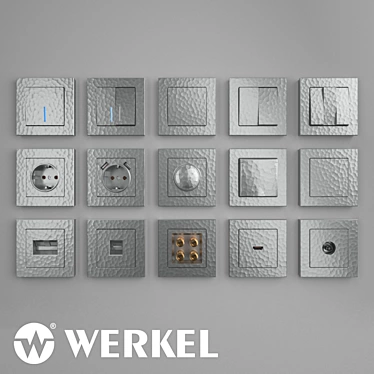 Werkel Hammer Series: Stylish Silver Electric Switches 3D model image 1 