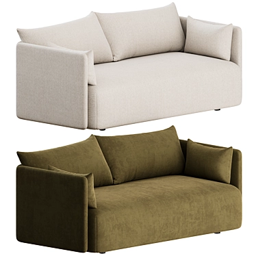 Menu Offset 2 Seater: Elegant & comfortable sofa 3D model image 1 