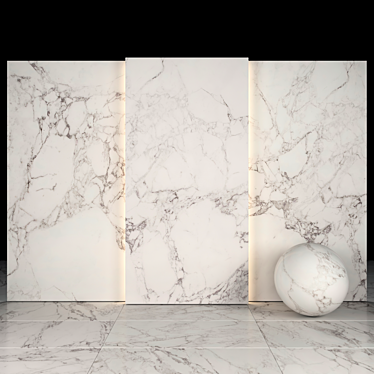 Arabescato Marble Texture Collection: Slabs, Tiles, and More 3D model image 1 