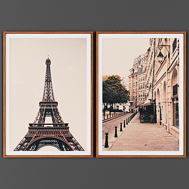 Wooden Frame Picture Set 3D model image 1 