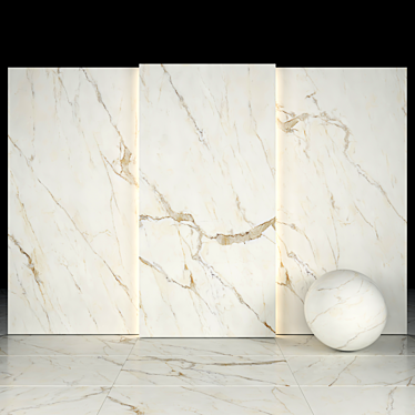 Luxury Calacatta Oro Marble Slabs 3D model image 1 