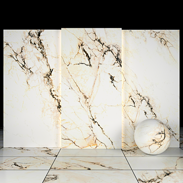 Calacatta Paonazzo 03: Luxurious Textured Marble 3D model image 1 