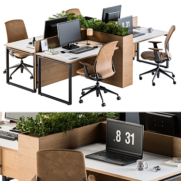 ErgoBoost Office Furniture Set 3D model image 1 